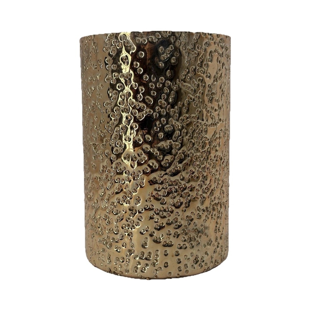 Gold Copper Hurricane Candle Holder Pillar Candles Home Decor